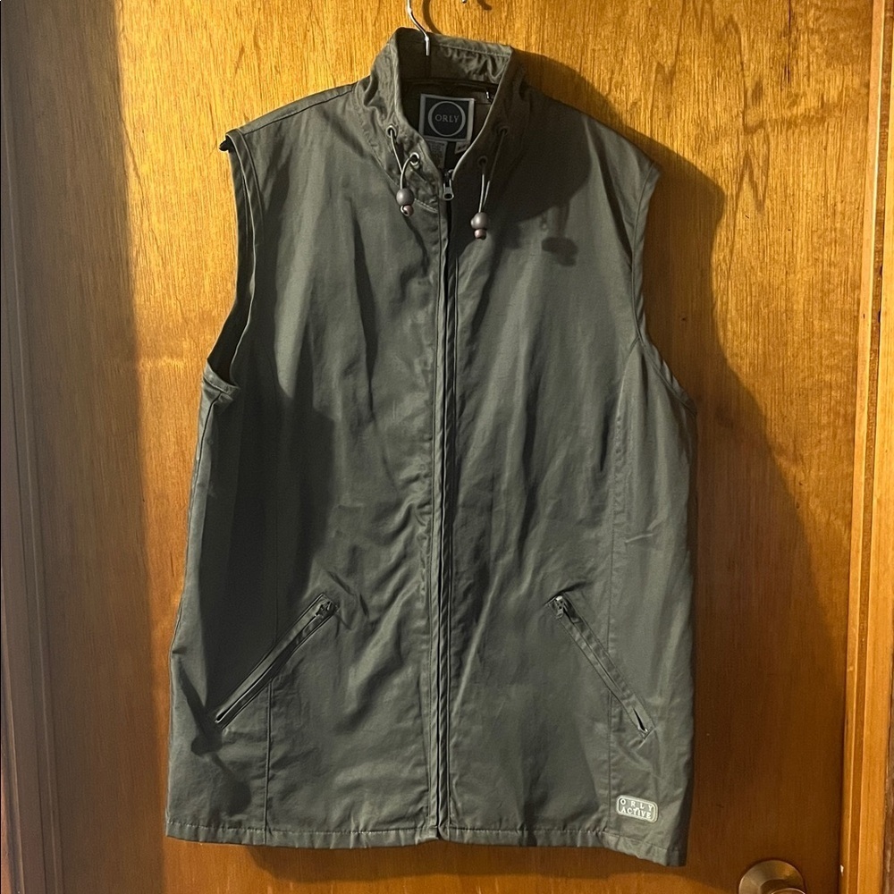 Olive Men's Sleeveless Vest Small